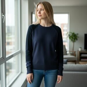 French Connection Black Colorblock Raglan Sweater Size Large